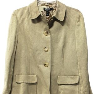 Donna Karan Womens Linen Silk button Blazer Jacket